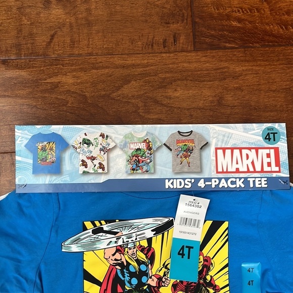 4 Pack Tee Marvel Size 4T - Picture 4 of 7